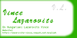 vince lazarovits business card